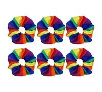 6 Morceaux De Bagues De Cheveux Arc-En-Ciel, Anneaux De Cheveux Créatifs, Accessoires De Cheveux De Fête, Accessoires De Cheveux À La Mode Et Personnalisés, Anneaux De Cheveux Élastiques.