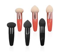 6 Morceaux De Bouffée Éponge De Maquillage, Bouffée Éponge Avec Poignée, Bouffée Douce Créative, Ensemble De Bouffées De Commodité De Voyage, Mini-Outil De Beauté