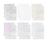 6 Morceaux De Carreaux Alphabétiques, De Nouveaux Autocollants Créatifs, Autocollants De Décoration D'Artisanat De Bricolage, Autocollants De Clous Intéressants, Accessoires Décorés Par Ongles