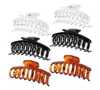 6 Morceaux De Grandes Clips, Des Pinces À Cheveux De Couleur Unie Simples, Des Clips De Coiffure Pour Femmes, Des Clips De Requin À L'Arrière De La Tête Et Des Clips De Fixation De Coiffure.