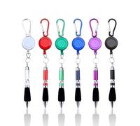 6 Morceaux De Stylo À Bille Avec Carabiner, Stylet Portable, Stylo À Bille Rétractable, Adapté Aux Travailleurs, Aux Enseignants Et Aux Médecins.