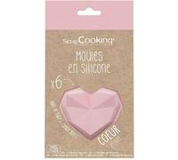 6 moules en silicone - Diamant Coeur