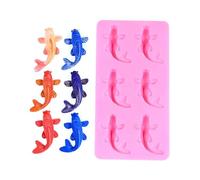 6 moules en silicone en forme de poisson à libération facile, outil de cuisson de cuisine pour chocolats faits maison, bloc de glace et décorations comestibles Moules en silicone en forme de poisson
