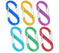 6 Mousquetons À Double Clip en Forme de S, Petit Mousqueton en Forme de S, Mousqueton de Verrouillage À Anneau en S, pour Famille, Randonnée Plein Air, Pêche, Camping - 6 Couleurs