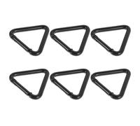 6 Mousquetons Triangle en Aluminium Noir pour Porte-clés, Paquet à Dos | Porte-clés en Cuir, Usage Quotidien et Camping, Compatibilité Accessoires, Lot de 6 Pièces