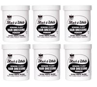 6 Noir & Blanc Coiffure Pommade Bof Long Tenu Contrôle Ultra Blanc 200ml