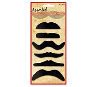 6 Noir False Moustaches