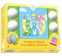 6 oeufs de Pâques et un panier à décorer - coffret avec accessoires