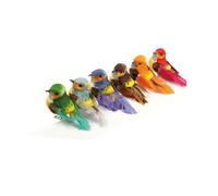 Artemio Oiseaux sur pince 13001005 multicolores 5 x 6 x 2,5 cm - Lot de 6