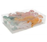 6 Oiseaux Couleurs 14 Cm - Pince Crocodile