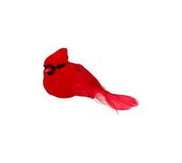 6 Oiseaux Rouges Sur Pince - 7x4,5x3,5 Cm