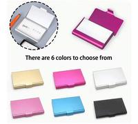 6 options de couleurs, boîte à cartes postales en alliage d'aluminium épais, porte-cartes de visite grande capacité unisexe, pratique pour transporter, cadeau pour les amis, cadeaux d'exposition Noir 