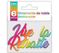 6 ornements de table retraite multicolore métallisé - surprisez vous odtmm09 Multicolore G
