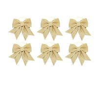 6 ornements en forme de nœud à paillettes, nœuds décoratifs multifonctions pour sapin de Noël, Saint-Valentin, cadeaux de mariage, décos de fête avec un design scintillant à paille (Or)