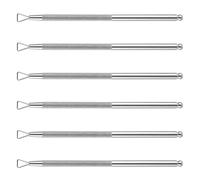 6 Outils Repousse-Ongles en Métal Argenté, Grattoir Inoxydable | Rangement des Sillons, Retrait du Vernis, Design Multifonction, pour Salons de Manucure et Usage Domestique