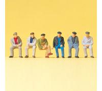 6 Ouvriers assis-HO 1/87-PREISER 14084