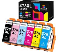 6-Pack 378XL Cartouches d'encre Compatible avec Epson 378 XL Cartouche Multipack pour Expression Photo XP-8000 XP-8005 XP-8505 XP-8500 XP-8600 XP-8605 XP-8700 XP-15000