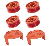 6 Pack Bobines Fil Coupe Bordure Compatible Worx WA0004.1/WA0010, WG154, WG163 - Ø1,65mm x 3m avec 4 Fils + 2 Capuchons de Protection | Ligne de Remplacement pour Débroussailleuse Électrique