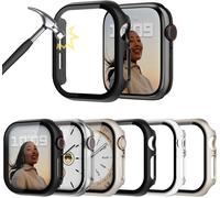 6 Pack Case With Screen Protector Compatible With Apple Watch 10 46mm,Built-In Hard Pc Protective Case,Anti-Scratch,Glass Protective Film
