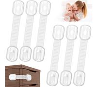6 Pack Child Safety Cabinet Drawer Safety Locks,Self Adhesive For Door,Cupboards,Fridge And Drawers,With Strong Adhesive,No Drilling,White