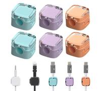 6 Pack Clips de Gestion de Câbles Magnétiques, Magnetic Cable Clips, Charging Cable Magnetic Cable Organizer Storage Holder, Attache Cable Adhesif Table Nuit, Câbles de Chargement (couleurs mélangées)