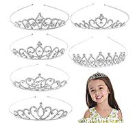 6 Pack Crystal Tiara Crown,Rhinestone Princess Crown,Silver Crystal Tiara for Girls,Women,Weddings,Parties,Prom Headdresses