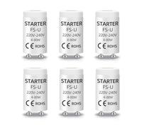 6 Pack Démarreurs De Tube Fluorescent 4-80W, AC 220-240V, Accessoires De Commande De Démarrage Pour Lampes Fluorescentes, Adaptés Aux Lampes Fluorescentes, Lampes UVC D'aquarium, Lampes Au Néon