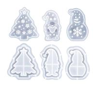 6 -Pack d'irrigation 3D Noël -formes de silicone de haute qualité pour l'artisanat, la conception de gnome de neige 'arbre de Noël, formes de résine Do -par -te | Artisanat de décoration