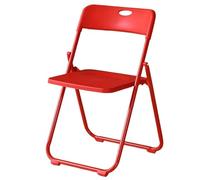 6-Pack Folding Chairs with Back, Space-Saving Sturdy Foldable Stools for Living Room, Cafe, Dorm, Office - Durable And Lightweight (Black & Red)