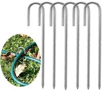 6 Pack Ground Anchor Pegs 30cm Heavy Duty Metal Tent Pegs Galvanized Tent Pegs Construction Stakes Ground Stakes For Tents, Awnings, Shelters