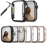 6 Pack Hard Case With Screen Protector Compatible With Apple Watch Series 9/8/7 45mm,Built-In Ultra Thin Pc Full Body Protective Case,Anti-Scratch