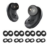6-Pack L/S Embouts en Silicone pour Galaxy Buds Live- Embouts de Rechange Noirs de qualité supérieure et Adaptateur d'aile pour Accessoires Samsung Galaxy Buds Live (Noir, SML)