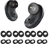 6-Pack L/S Embouts en Silicone pour Galaxy Buds Live- Embouts de Rechange Noirs de qualité supérieure et Adaptateur d'aile pour Accessoires Samsung Galaxy Buds Live (Noir,SML)