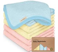 6-Pack Lingettes Bébé en Bambou Bio - Douces, Serviettes Bébé, Enfants, Molleton, Visage (Candy Pop)