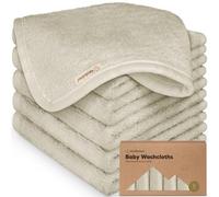 6-Pack Lingettes Bébé en Bambou Bio - Douces, Serviettes Bébé, Enfants, Molleton, Visage (Stone)