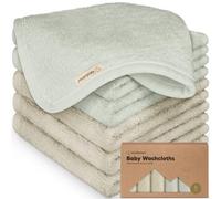 6-Pack Lingettes Bébé en Bambou Bio - Douces, Serviettes pour Enfants, Serviette de Visage (Stone/Dove)