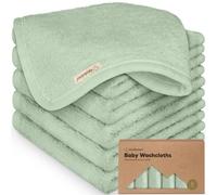 6-Pack Lingettes de Bébé en Bambou Bio - Douces, pour Enfants, Serviettes en Molleton pour Le Visage (Pistachio)