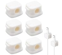 6 Pack Magnetic Cable Clips,Accroche Cable Adhésif Organisateur Cable Support Cable,Attache Cable Adhesif Organizer Storage Holder pour Bureau,Bureau,Table de Nuit,Câbles de Chargement (Blanc)