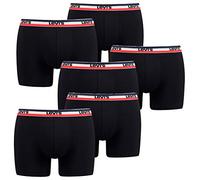 6-Pack Men's Levis SPRTSWR Logo Boxer Brief Boxer Shorts Underwear Pants, Farben:200 - Black, Größe Bekleidung:S