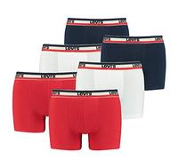 6-Pack Men's Levis SPRTSWR Logo Boxer Brief Boxer Shorts Underwear Pants, Farben:White/Blue/Red, Größe Bekleidung:L