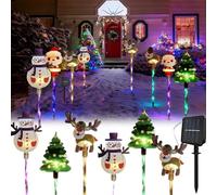 6-Pack of Moving Christmas Lights, LED Solar Outdoor Christmas Lights Decorations, Solars & Battery Power, Solar Light Outdoor Garden for Patio, Porches & Lawn