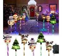 6-Pack of Moving Christmas Lights, LED Solar Outdoor Christmas Lights Decorations, Solars & Battery Power, Solar Light Outdoor Garden for Patio, Porches & Lawn