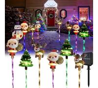 6-Pack of Moving Christmas Lights, LED Solar Outdoor Christmas Lights Decorations, Solars & Battery Power, Solar Light Outdoor Garden for Patio, Porches & Lawn