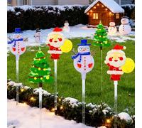 6-Pack of Moving Christmas Lights, Santa Solar Lights Outdoor To Install Durable Led Solar Christmas Light Outdoor Waterproof for Patio Lawn & Pathway (Style 2)