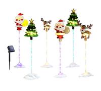 6 Pack of Moving Christmas Solar Light, Led Outdoor Moving Christmas Lights Waterproof, Solar Powered Holiday Decorations for Yard, Garden, Pathway, and Patio (Style C)