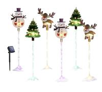 6 Pack of Moving Christmas Solar Light, Led Outdoor Moving Christmas Lights Waterproof, Solar Powered Holiday Decorations for Yard, Garden, Pathway, and Patio (Style A)