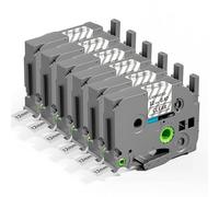 6 Pack Rubans Compatibles TZe-131 12mm Noir/Clair pour Brother P-Touch | "Recharges pour PTD210 D220 H110 H111 D410,Noir sur Clair, 12mm