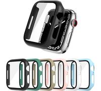 6 Pack Screen Protector For Apple Watch Series 8/7 41mm,Pc Hard Case With Tempered Glass Full Body Protective Cover Compatible With Iwatch Series 7 41mm