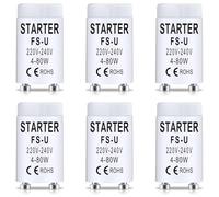 6 Pack Starter Tube Fluorescent FS-U 4-80W 220-240V Starter Tube Neon Remplacement Démarreur de Lampe pour Tubes Lampes Lumière Fluorescentes Commutation pour Lampes UVC D'aquarium Lampes au Néon