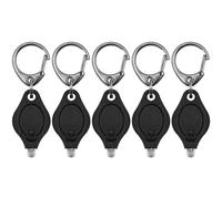 6 Pack Super Bright Mini Led Flashlight Keychain With Spring Carabiner (Black)